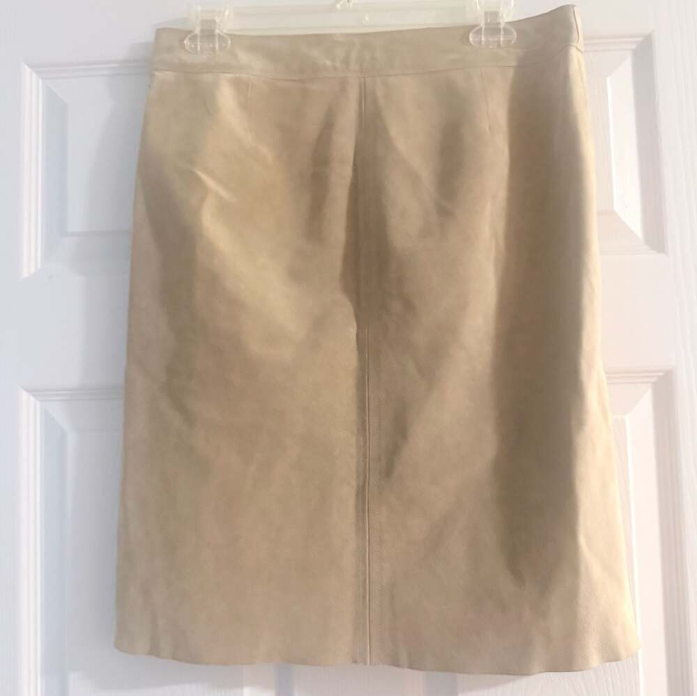 Theory Tan Suede Leather Skirt Size 8